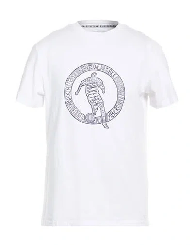 Bikkembergs Man T-shirt White Size M Cotton, Elastane