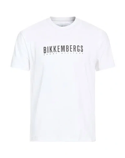 Bikkembergs Man T-shirt White Size S Cotton, Elastane In Multi