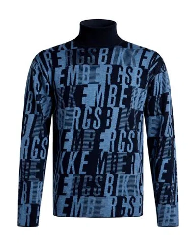 Bikkembergs Man Turtleneck Midnight Blue Size Xxl Wool, Acrylic