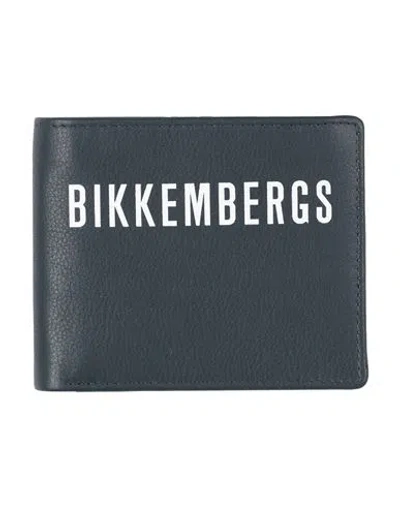 Bikkembergs Man Wallet Midnight Blue Size - Calfskin