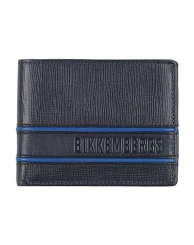 Bikkembergs Man Wallet Midnight Blue Size - Cow Leather