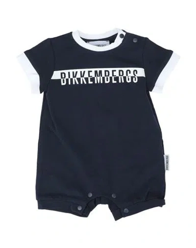 Bikkembergs Newborn Boy Baby Jumpsuits & Overalls Navy Blue Size 1 Cotton, Elastane