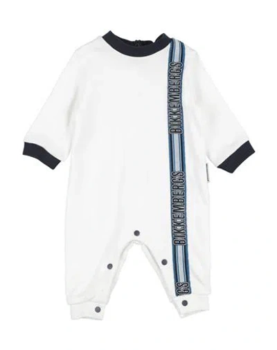 Bikkembergs Newborn Boy Baby Jumpsuits & Overalls White Size 3 Cotton, Elastane