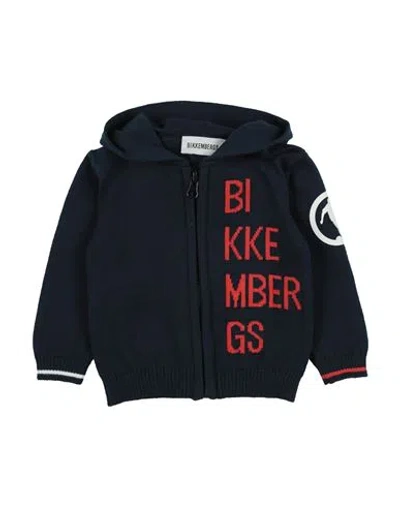 Bikkembergs Babies'  Newborn Boy Cardigan Midnight Blue Size 3 Cotton In Black