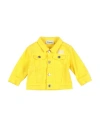 Bikkembergs Newborn Boy Denim Outerwear Yellow Size 0 Cotton, Elastic Fibres In Yellow