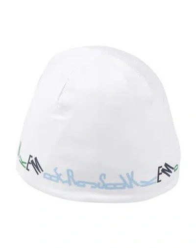 Bikkembergs Babies'  Newborn Boy Hat White Size 3 Cotton, Elastane