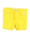 Bikkembergs Newborn Boy Jeans Yellow Size 0 Cotton, Elastic Fibres In Yellow