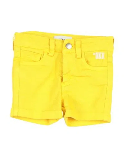 Bikkembergs Babies'  Newborn Boy Jeans Yellow Size 0 Cotton, Elastic Fibres