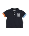Bikkembergs Babies'  Newborn Boy Polo Shirt Midnight Blue Size 0 Cotton, Elastane In Black