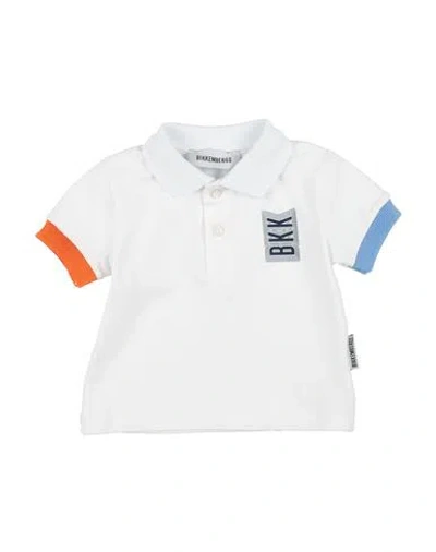 Bikkembergs Babies'  Newborn Boy Polo Shirt White Size 0 Cotton, Elastane In Black