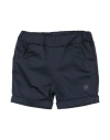 BIKKEMBERGS BIKKEMBERGS NEWBORN BOY SHORTS & BERMUDA SHORTS MIDNIGHT BLUE SIZE 0 COTTON, ELASTANE