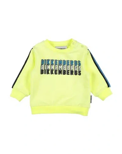 Bikkembergs Babies'  Newborn Boy Sweatshirt Yellow Size 0 Cotton, Elastane