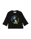 Bikkembergs Newborn Boy T-shirt Black Size 0 Cotton, Elastane In Black