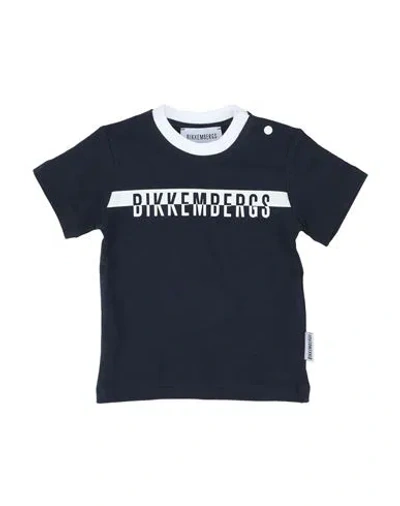 Bikkembergs Babies'  Newborn Boy T-shirt Midnight Blue Size 0 Cotton, Elastane