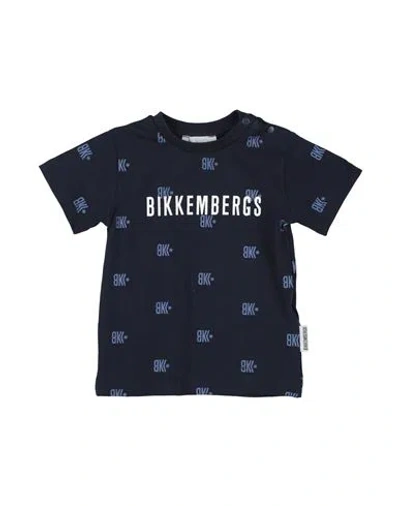 Bikkembergs Babies'  Newborn Boy T-shirt Midnight Blue Size 0 Cotton, Elastane