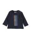 Bikkembergs Newborn Boy T-shirt Midnight Blue Size 0 Cotton, Elastane In Midnight Blue