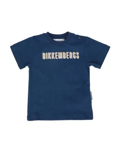 Bikkembergs Babies'  Newborn Boy T-shirt Navy Blue Size 0 Cotton, Elastane