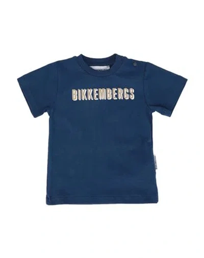 Bikkembergs Babies'  Newborn Boy T-shirt Navy Size 0 Cotton, Elastane In Navy Blue