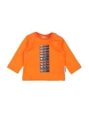 Bikkembergs Babies'  Newborn Boy T-shirt Orange Size 0 Cotton, Elastane