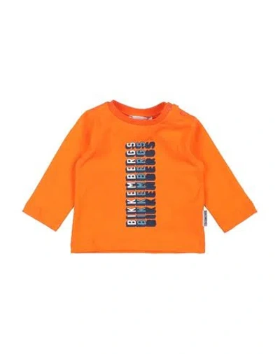 Bikkembergs Babies'  Newborn Boy T-shirt Orange Size 0 Cotton, Elastane