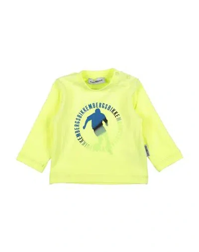 Bikkembergs Babies'  Newborn Boy T-shirt Yellow Size 0 Cotton, Elastane