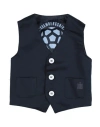 Bikkembergs Newborn Boy Tailored Vest Midnight Blue Size 0 Cotton, Elastane In Blue