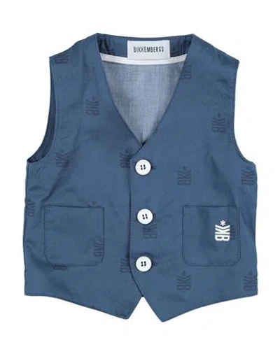 Bikkembergs Babies'  Newborn Boy Tailored Vest Pastel Blue Size 0 Cotton, Elastane