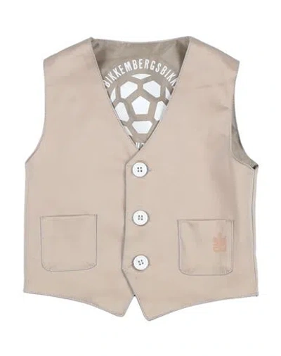 Bikkembergs Babies'  Newborn Boy Tailored Vest Sand Size 0 Cotton, Elastane In Beige