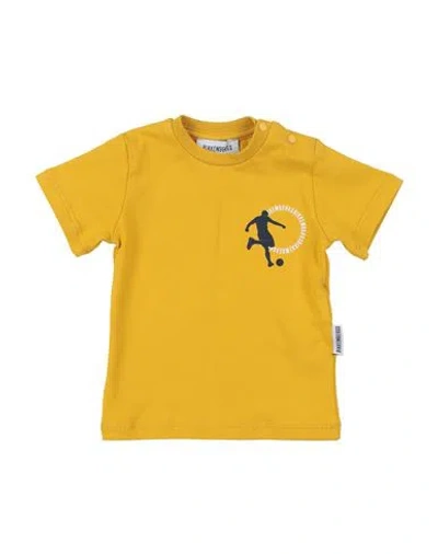 Bikkembergs Babies'  Newborn Boy T-shirt Marigold Size 3 Cotton In Yellow