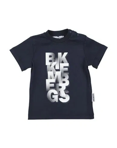 Bikkembergs Babies'  Newborn Boy T-shirt Midnight Blue Size 3 Cotton