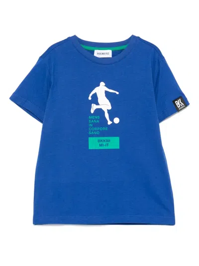 Bikkembergs Kids' Printed T-shirt In Blue