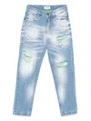 Bikkembergs Ripped Jeans In Blue