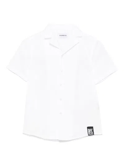 Bikkembergs Kids' Short-sleeve Shirt In White