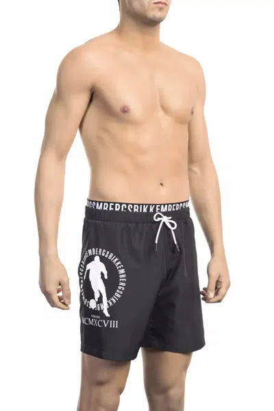 Bikkembergs Sleek Layered Swim Shorts With Logo Men's Detail In Black