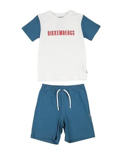 Bikkembergs Babies'  Toddler Boy Co-ord Slate Blue Size 4 Cotton, Elastane In White
