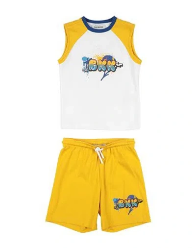 Bikkembergs Babies'  Toddler Boy Co-ord White Size 4 Cotton, Elastane In Yellow