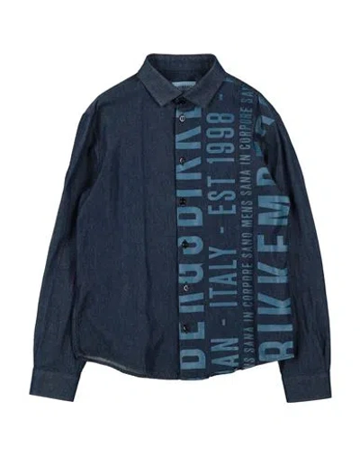 Bikkembergs Babies'  Toddler Boy Denim Shirt Blue Size 5 Cotton, Elastic Fibres