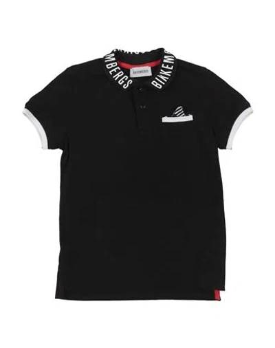 Bikkembergs Babies'  Toddler Boy Polo Shirt Black Size 5 Cotton