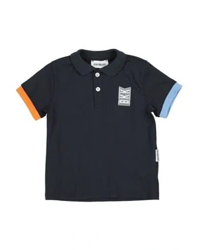 Bikkembergs Babies'  Toddler Boy Polo Shirt Midnight Blue Size 4 Cotton, Elastane In Black