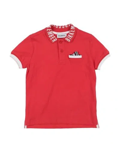 Bikkembergs Babies'  Toddler Boy Polo Shirt Red Size 4 Cotton