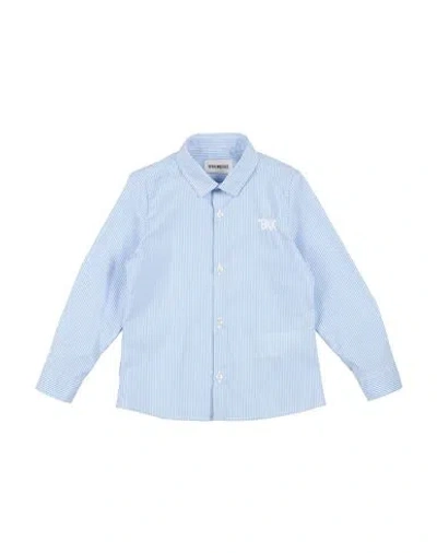 Bikkembergs Babies'  Toddler Boy Shirt Azure Size 4 Cotton, Polyamide, Elastic Fibres In Blue