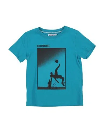 Bikkembergs Babies'  Toddler Boy T-shirt Azure Size 5 Cotton In Blue
