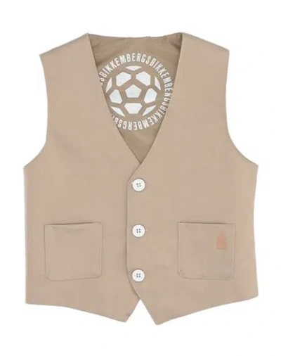 Bikkembergs Babies'  Toddler Boy Tailored Vest Sand Size 3 Cotton, Elastane In Beige