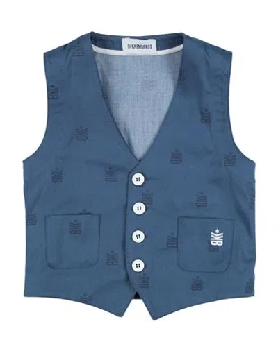 Bikkembergs Babies'  Toddler Boy Tailored Vest Slate Blue Size 3 Cotton, Elastane