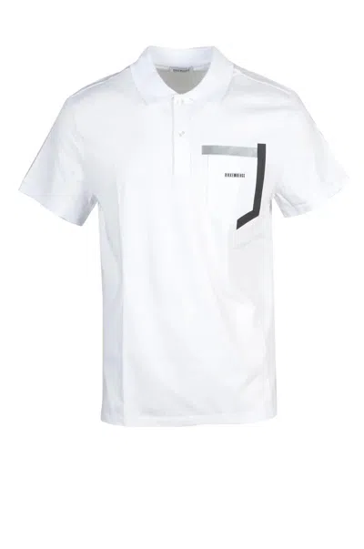 Bikkembergs Close-fitting Cotton-elastane T-shirt With Geometric Chest Detail In White