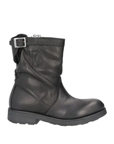 Bikkembergs Woman Ankle Boots Black Size 7.5 Calfskin