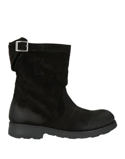 Bikkembergs Woman Ankle Boots Black Size 8 Leather
