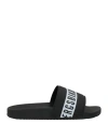 Bikkembergs Woman Sandals Black Size 10 Textile Fibers