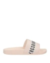Bikkembergs Woman Sandals Light Pink Size 10 Textile Fibers