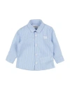 Bikkembergs Newborn Girl Shirt Light Blue Size 0 Cotton, Polyamide, Elastic Fibres In Blue